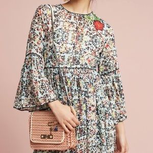 Anthropologie Embroidered Floral Dress